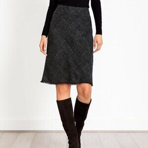 Burberry London Grey Diamond Tweed Sequined Skirt